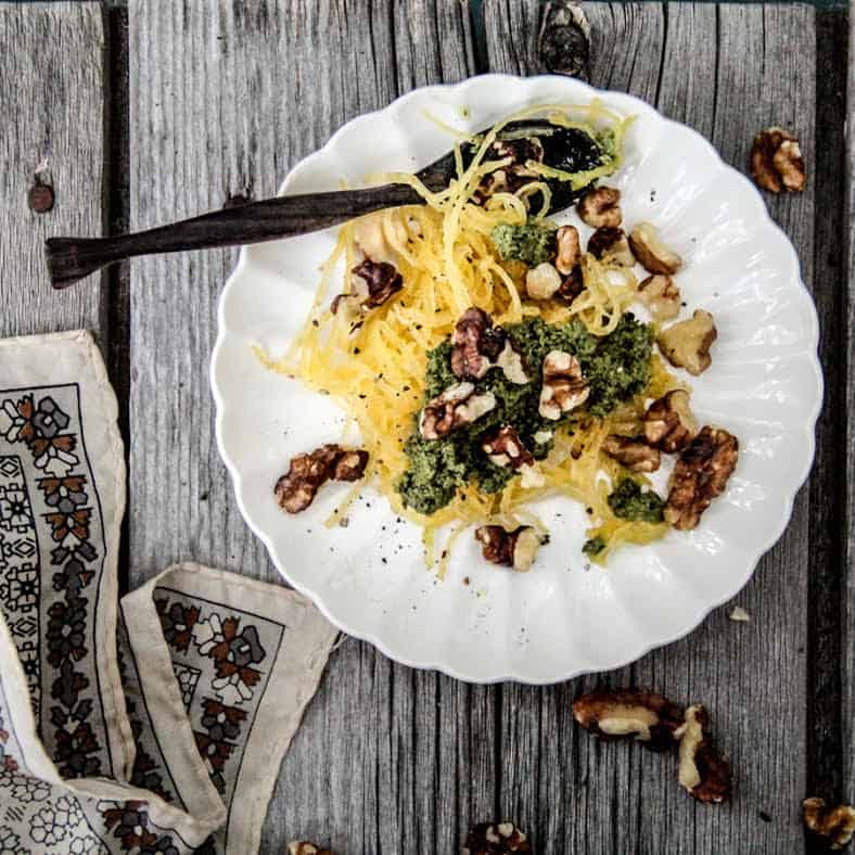 Spaghetti Squash with Kale Pesto - Mikaela Reuben